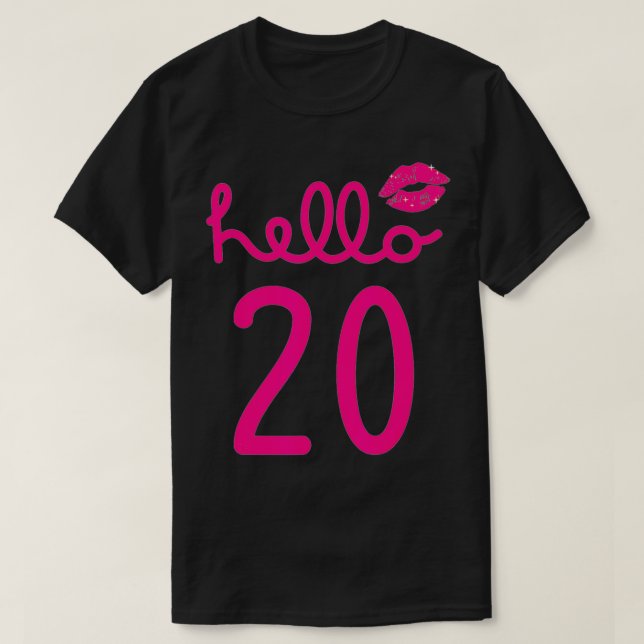 Camiseta Hola 20 años Capítulo 20 de cumpleaños para mujere (Diseño del anverso)