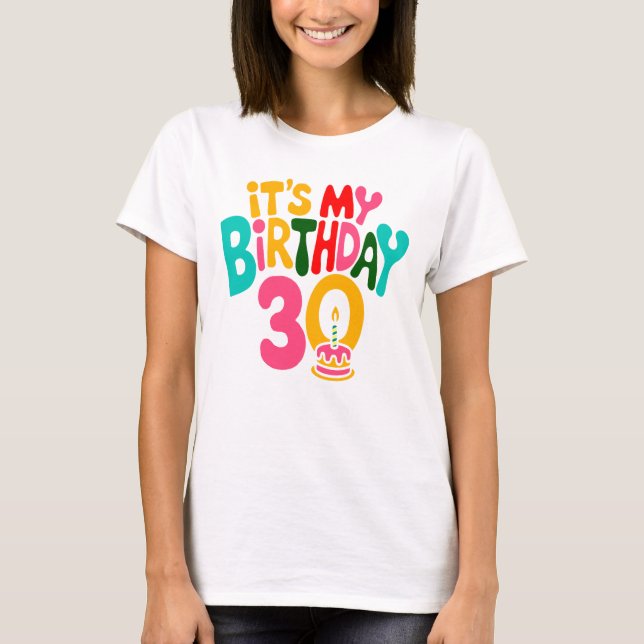 Camiseta ¡Hola 30! ¡Celebremos! (Anverso)