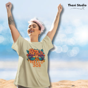 Camiseta Hola 30 s Tropical Vintage Retro Aniversario