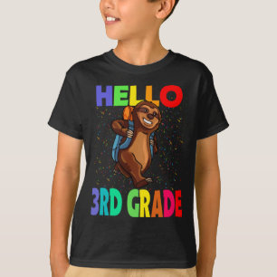 Camiseta Hola 3° Grado Sloth de vuelta a la escuela