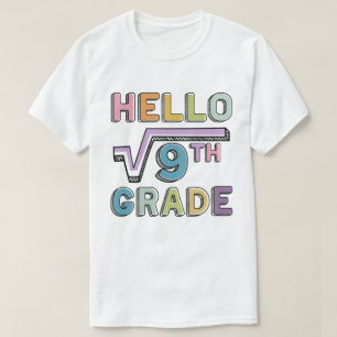 Camiseta Hola 3er Grado Divertida Raíz Cuadrada De 9 Matemá