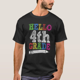Camiseta Hola, 4º Grado De Vuelta A La Escuela Niños De Pri