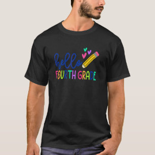 Camiseta Hola, 4º Grado Maestra Estudiante Primer Día O