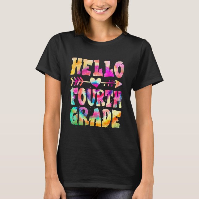 Camiseta Hola, 4º Grado Tye Primer Día A (Anverso)