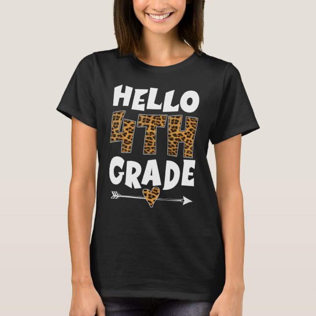 Camiseta Hola, 4° grado de Leopard, cuarto curso de estudio (Anverso)