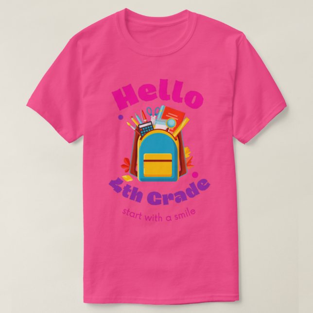 Camiseta Hola, 4° grado de vuelta a la escuela2 (Diseño del anverso)