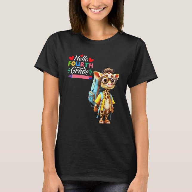 Camiseta Hola 4° Grado Giraffe (Anverso)