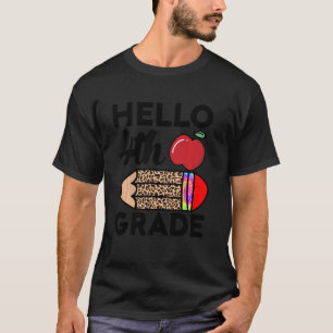 Camiseta Hola 4 Grado Leopard Pencil Tie Dye Funny Back