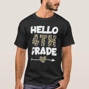 Camiseta Hola 4to Grado Estampado de Leopardo 4to Grado Pro
