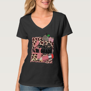 Camiseta Hola 4to Grado Regreso a la Escuela Mujeres Niñas 