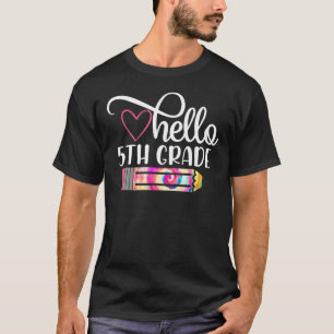 Camiseta Hola, 5º Grado, Tye De Vuelta A La Maestra Stu
