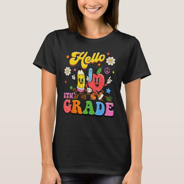Camiseta Hola 5 Grado Leopard Pencil Tye De Nuevo A (Anverso)