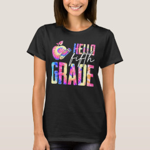 Camiseta Hola, 5° grado, profesor, alumno, primer día de un