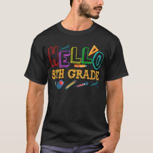 Camiseta Hola 5 niños de grado de vuelta a la escuela 5