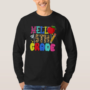 Camiseta Hola 5to Grado Apple Pencil Niños Niñas De Vuelta