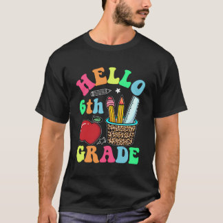 Camiseta Hola 6 Clase Leopard Lápiz De Vuelta A S
