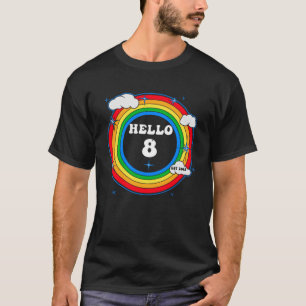 Camiseta Hola 8 Est 2013 Nubes De Arcoiris Cutas Ocho Años