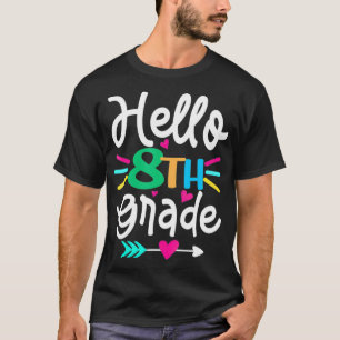 Camiseta Hola 8 Grado Curso Curvo Maestro Estudiante De Cor