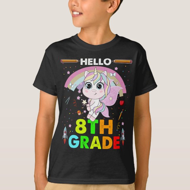 Camiseta Hola 8° grado de vuelta a la escuela (Anverso)