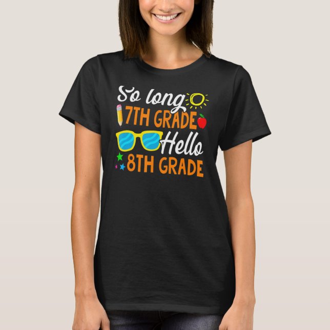 Camiseta Hola, 8° grado, de vuelta a la escuela (Anverso)