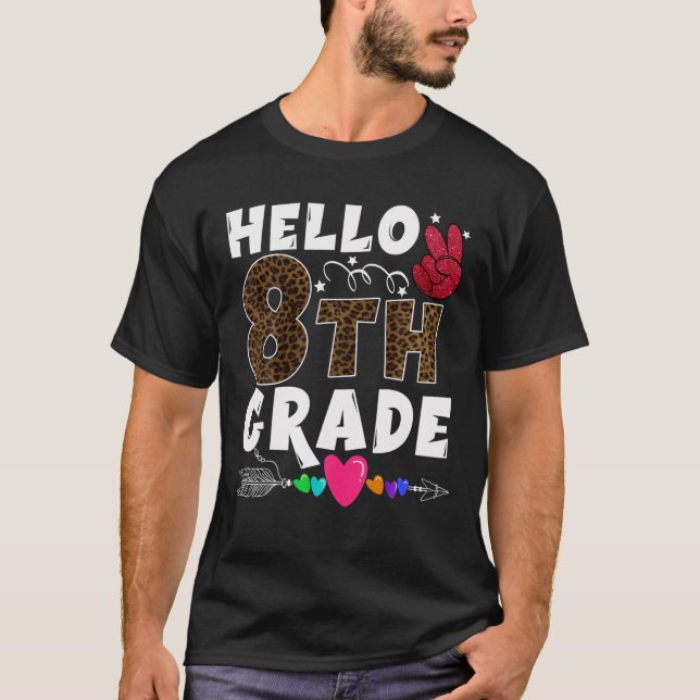Camiseta Hola 8 Grado Grado Gracioso Equipo Estudiantil De  (Anverso)