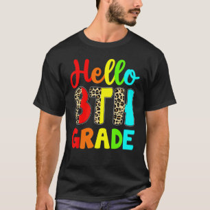 Camiseta Hola 8 Grado Leopard Imprimir Maestra de Octavo Gr