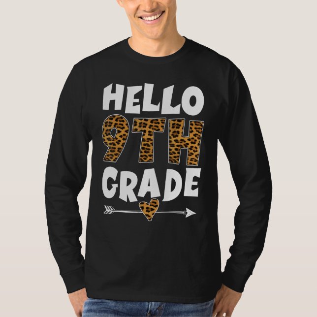 Camiseta Hola 9° grado Leopard 9° grado Maestros Stud (Anverso)