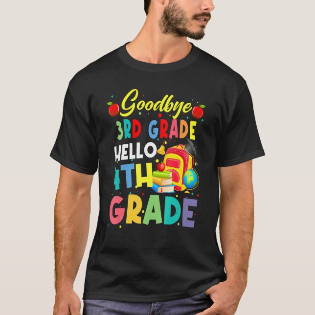 Camiseta Hola a la escuela de 4º grado de tercer grado (Anverso)