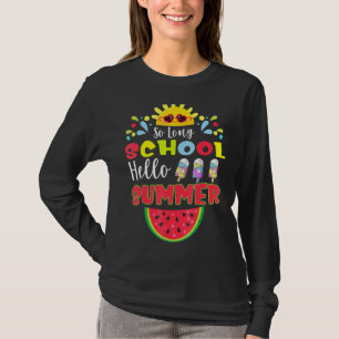 Camiseta Hola A La Escuela El Verano Del Día Pasado De La E