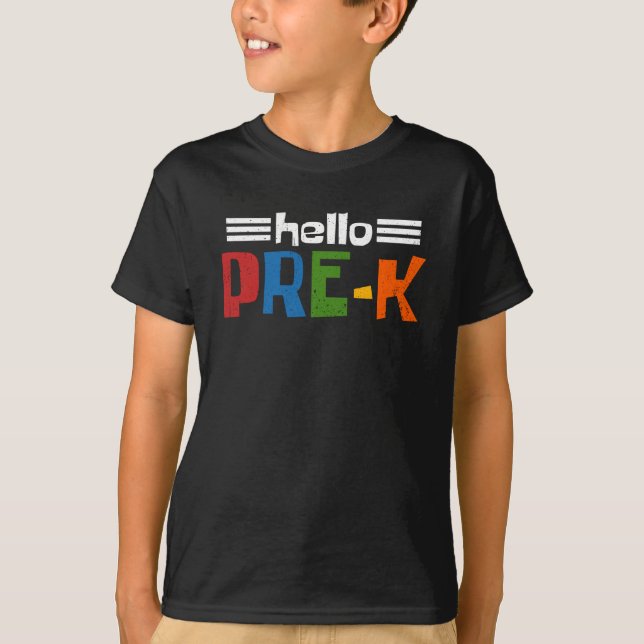 Camiseta Hola a la escuela preescolar (Anverso)