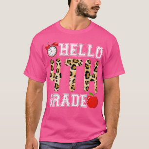 Camiseta Hola a los estudiantes de 4º grado de Leopard de v
