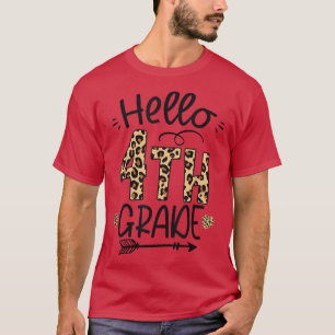 Camiseta Hola a los estudiantes de 4º grado de Leopard de v