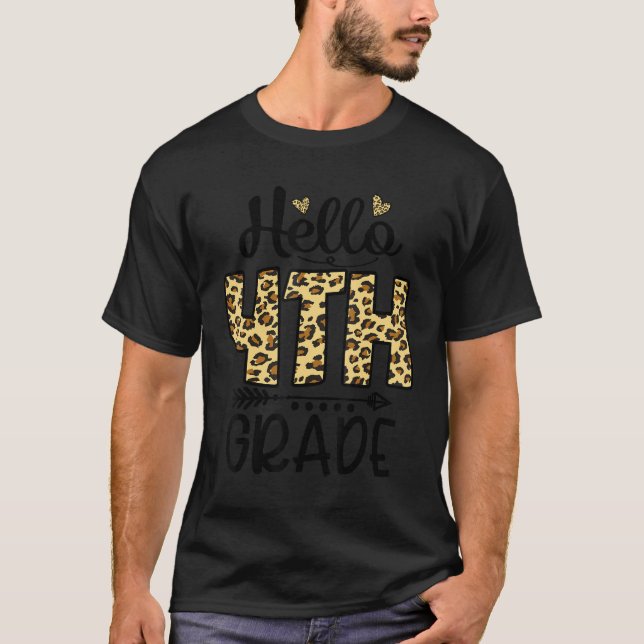 Camiseta Hola a los estudiantes de 4º grado de Leopard de v (Anverso)