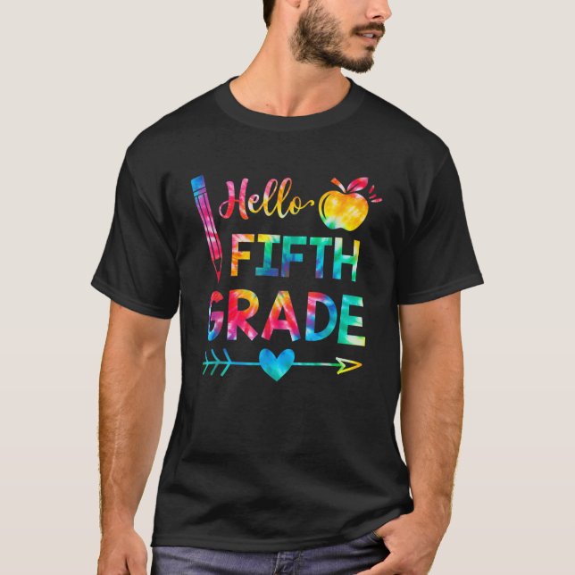 Camiseta Hola A Los Estudiantes De 5º Grado De Tie Dye (Anverso)
