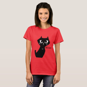 Camiseta Hola a los gatos negros con suerte