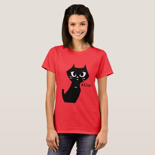 Camiseta Hola a los gatos negros con suerte (Anverso completo)