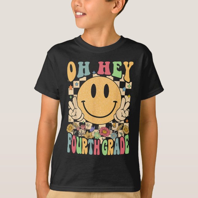 Camiseta Hola a los profesores de cuarto grado Estudiante d (Anverso)