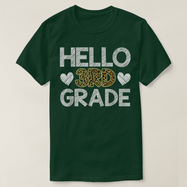 Camiseta Hola a los profesores de primer grado de Leopardo  (Diseño del anverso)