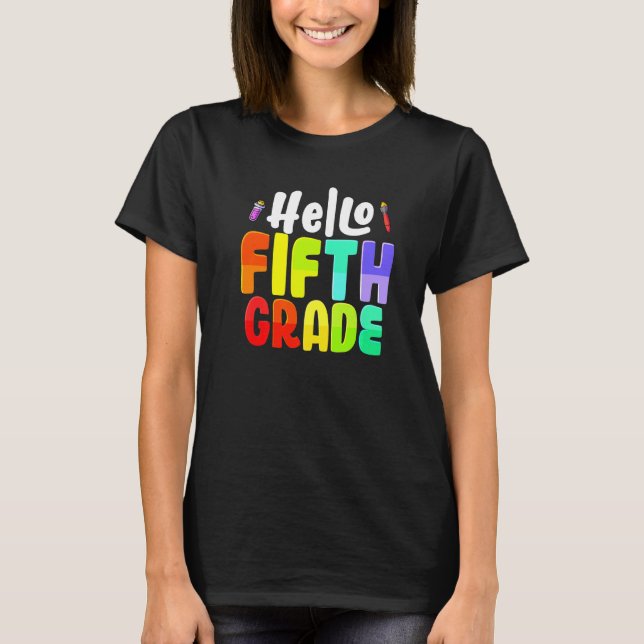 Camiseta Hola a los profesores de quinto grado (Anverso)