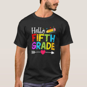 Camiseta Hola A Quinto Grado Primer Día De La Escuela De Vu