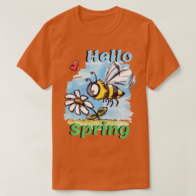 Camiseta Hola abeja primavera Long Sleeve (Diseño del anverso)
