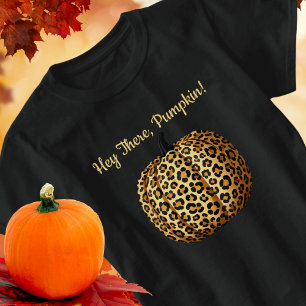 Camiseta ¡Hola ahí Calabaza! Estampado de Leopardo, Otoño,