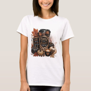 Camiseta Hola Amante del Café de Otoño Calabaza de Otoño Ca