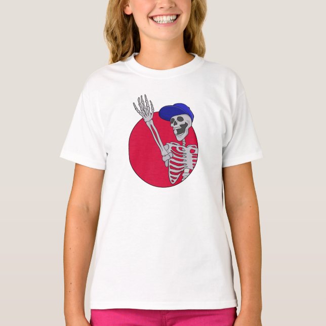 Camiseta Hola amigos Guay y Funny Skeleton (Anverso)