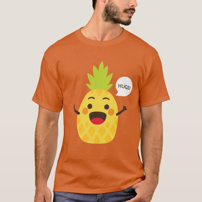 Camiseta ¡Hola amigos! Ilustracion de piña (Anverso)