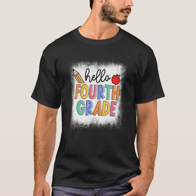 Camiseta Hola aprendida estudiante de cuarto grado de docen (Anverso)