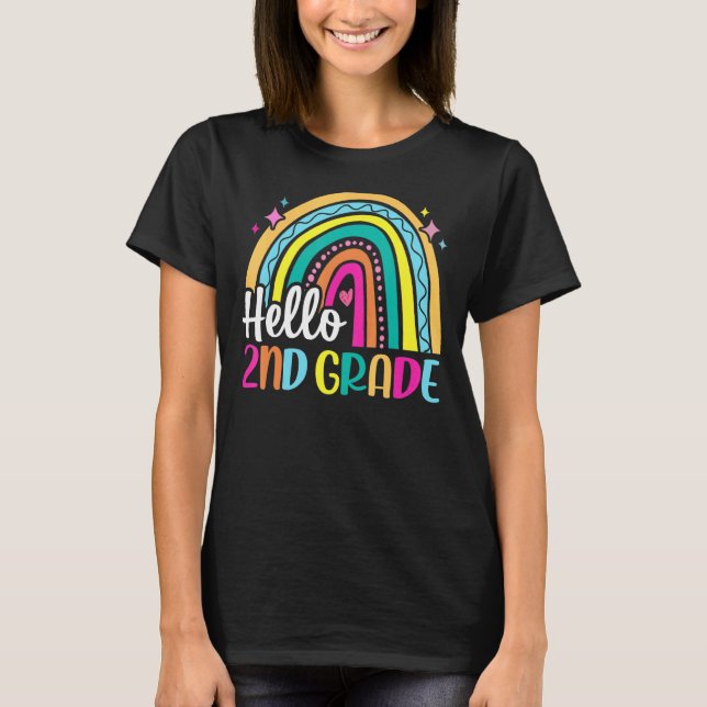 Camiseta Hola Arcoiris de 2º Grado para profesores Chicas N (Anverso)