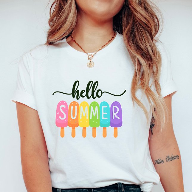 Camiseta Hola Arcoíris de Verano; Vacaciones Divertidas y C (Subido por el creador)