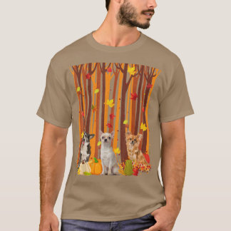 Camiseta Hola Autumn Chihuahua Maple Leaf Fall Hombres Cala