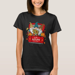 Camiseta Hola Autumn Truck Gnomes Pumpkin Fall Leaves